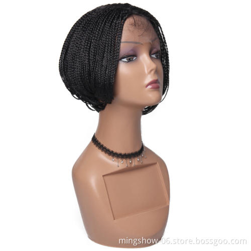 Synthetic lace front bob wigs braided lace wig heat resistance